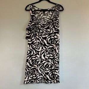EUC INC International Concepts Black and White flowerPrint dress size XL